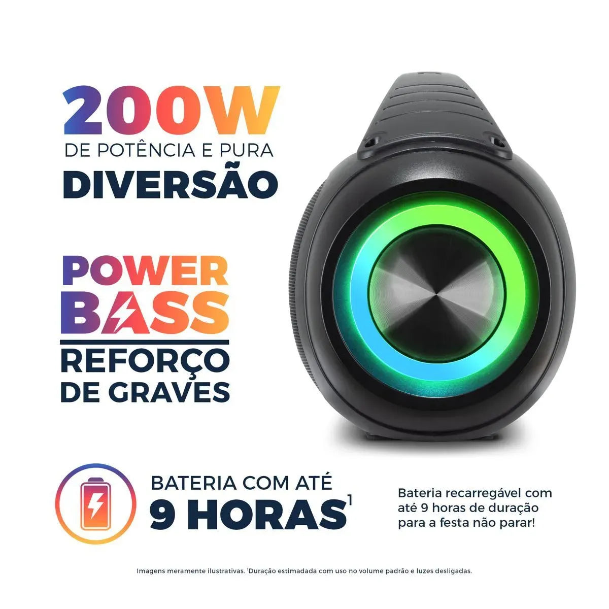 Caixa de Som Speaker Britânia Extreme 200W BBS200BT