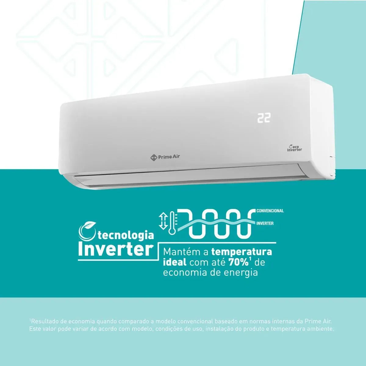 Ar-Condicionado Prime Air Split Inverter 12000BTUs Frio 12FC