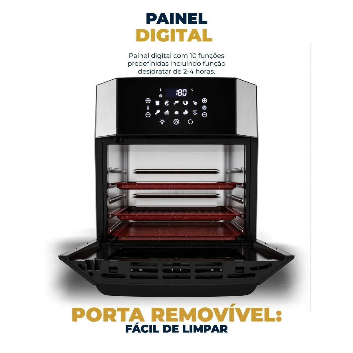 Air Fryer Oven Britânia 16L 4 em 1 Porta Removível BAF16A