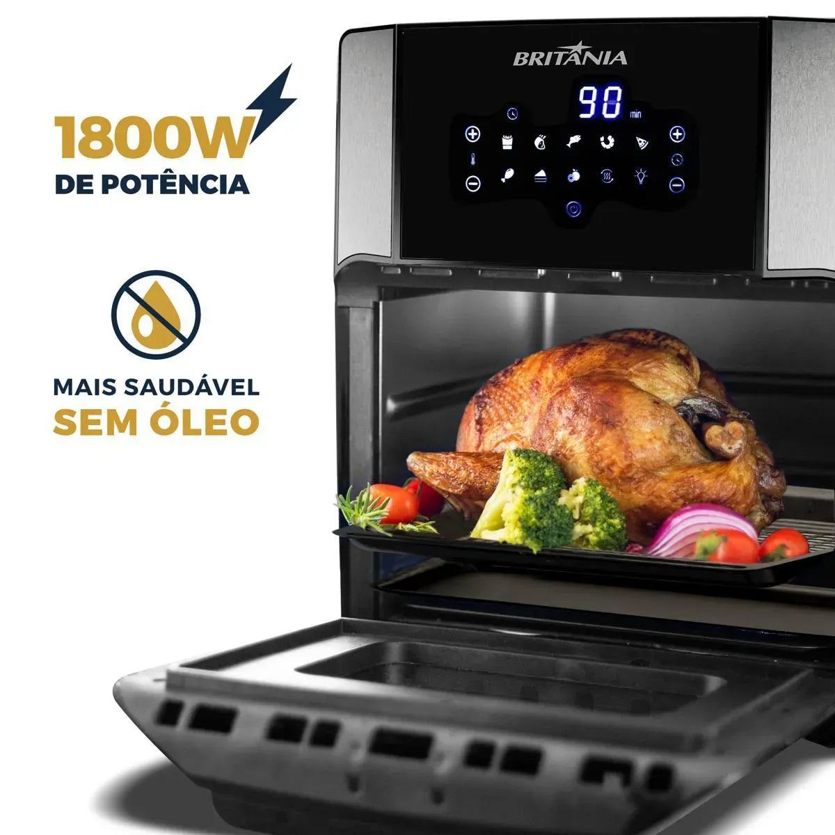 Air Fryer Oven Britânia 12L 4 em 1 1800W BFR2100