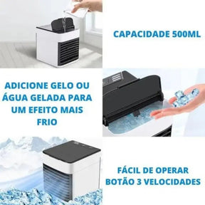 Mini Climatizador De Ar Com Reservatorio Para Agua Gelo Usb - Premium