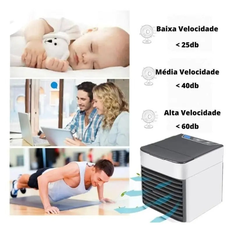 Mini Climatizador De Ar Com Reservatorio Para Agua Gelo Usb - Premium