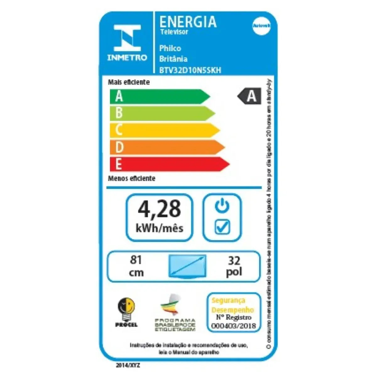 Smart TV Britânia 32” BTV32D10N5SKH HD Dolby Audio Led