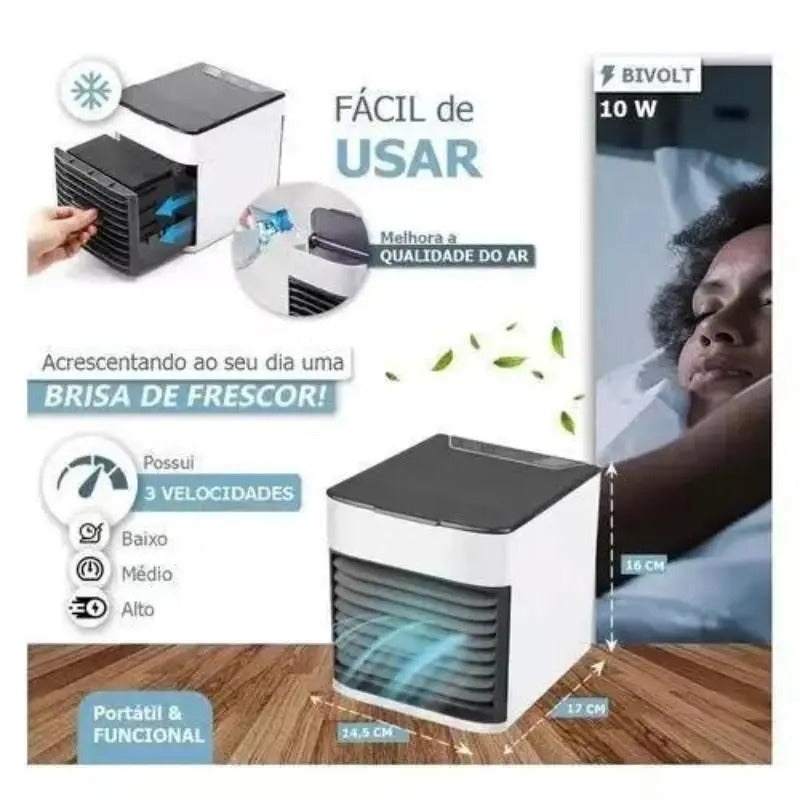 Mini Climatizador De Ar Com Reservatorio Para Agua Gelo Usb - Premium