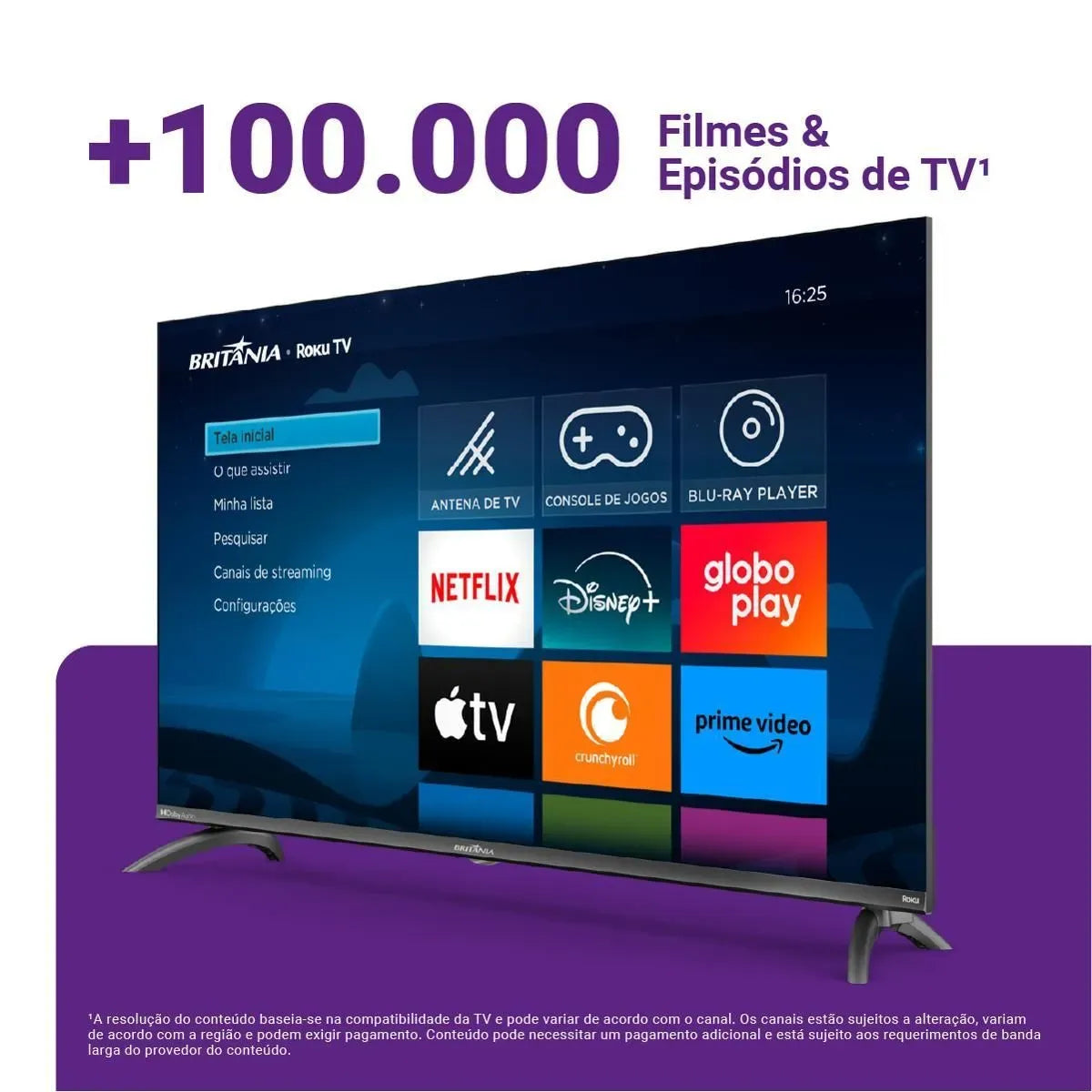 Smart TV 40” Britânia BTV40M9GR2CGB Roku TV LED Dolby Audio