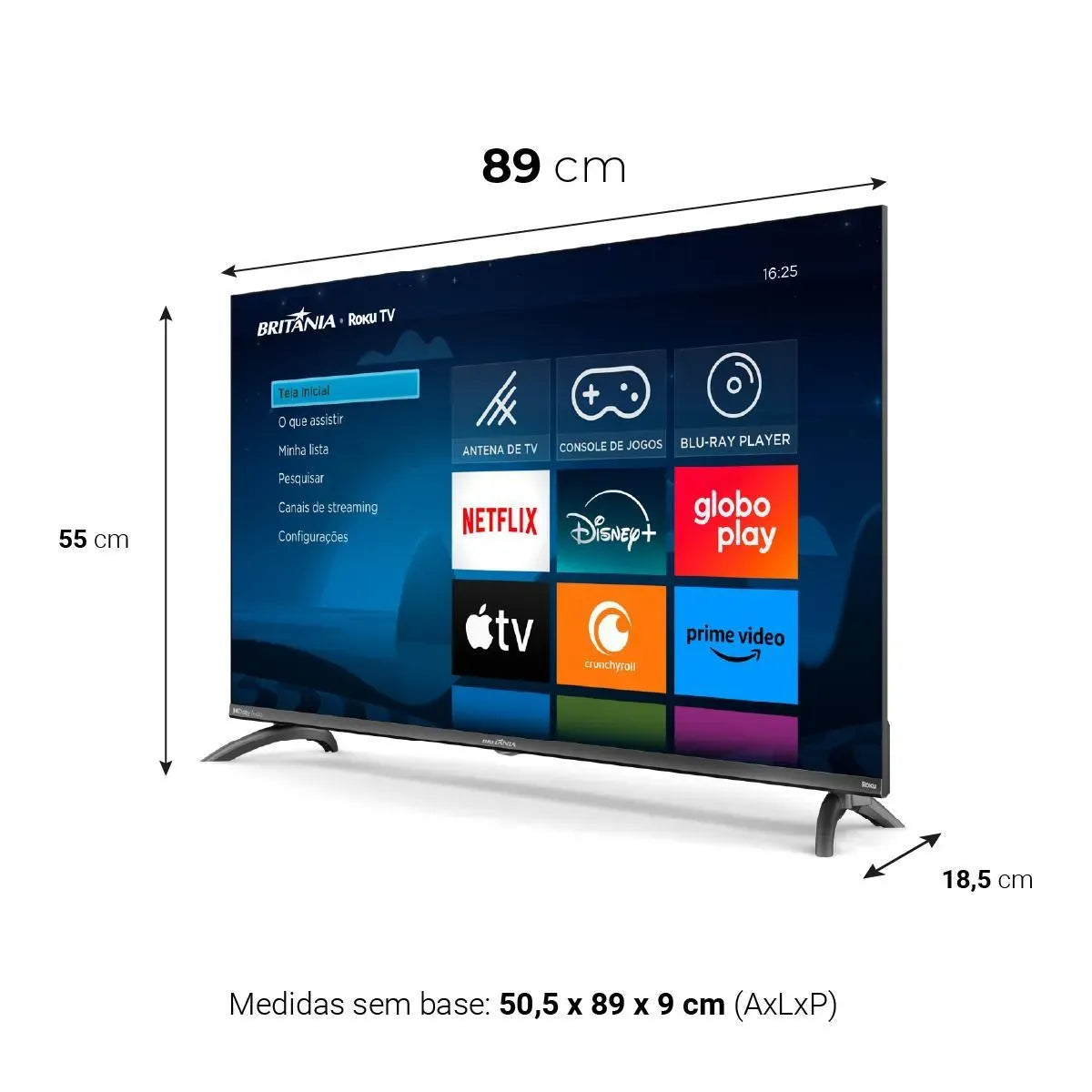 Smart TV 40” Britânia BTV40M9GR2CGB Roku TV LED Dolby Audio