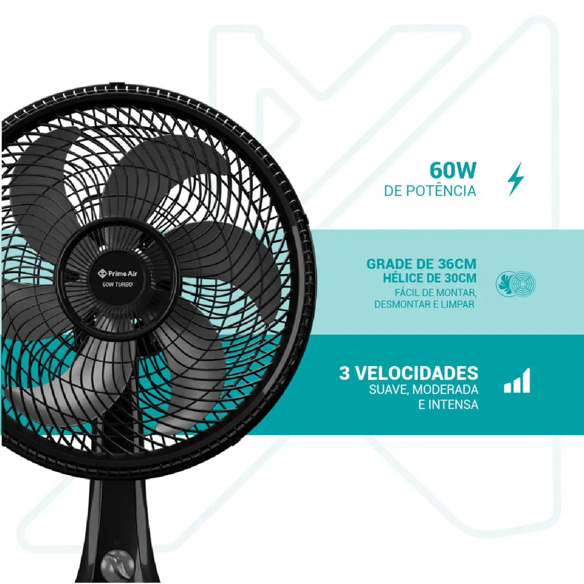 Ventilador de Mesa Prime Air Maxx Force 6 pás 60W AVTE01