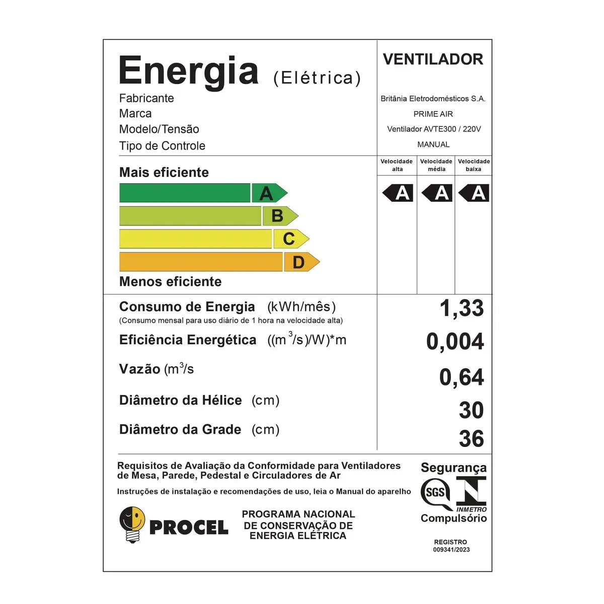 Ventilador de Mesa Prime Air Maxx Force 6 pás 60W AVTE01