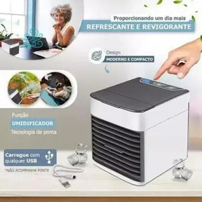 Mini Climatizador De Ar Com Reservatorio Para Agua Gelo Usb - Premium