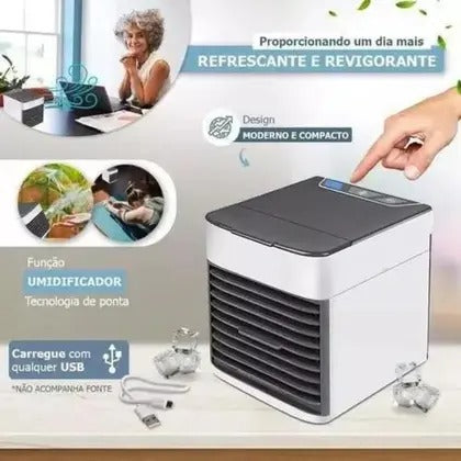 Mini Climatizador De Ar Com Reservatorio Para Agua Gelo Usb - Premium